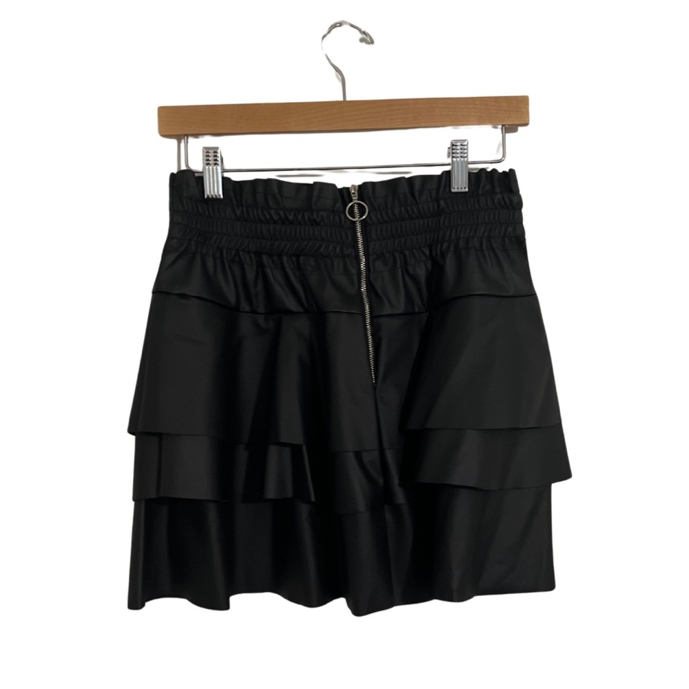 Black Ruffled Mini Skirt XL - Picture 2 of 5